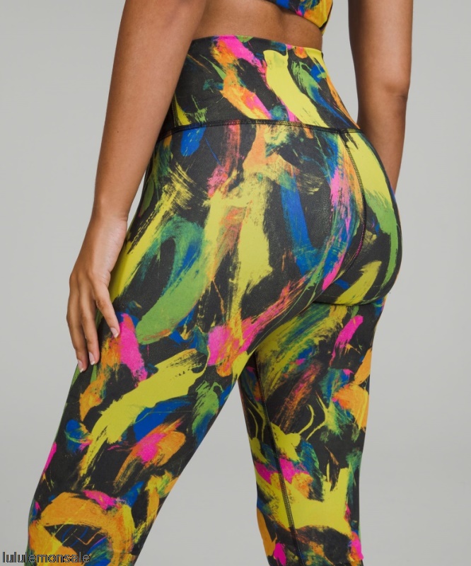 Lululemon Damen DELULU068 | Undertone Black Multi Wunder Train High-rise Tight 25